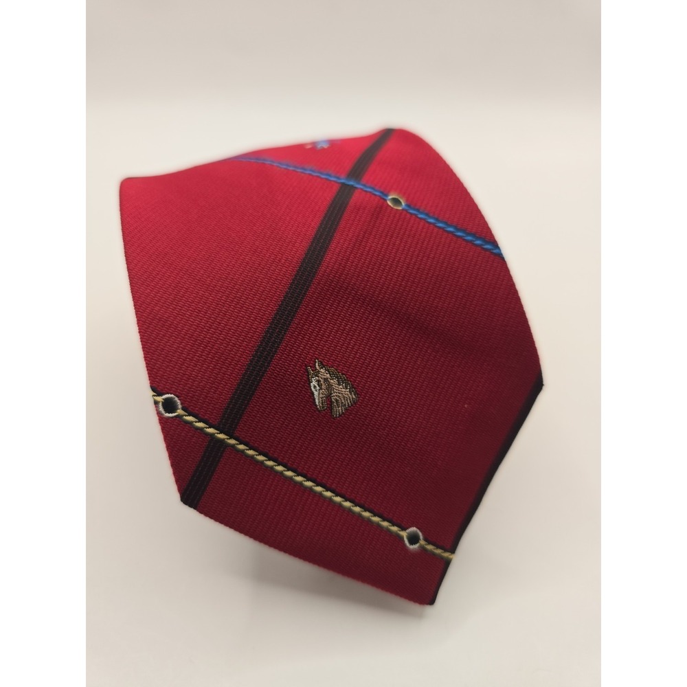 Vintage Equestrian Tie Embroidered 3 X 58 in